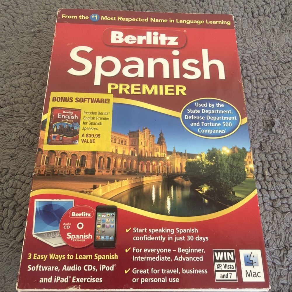 Berlitz Spanish Premier, WIN and Mac software new